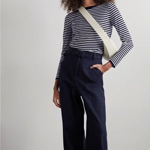 Max Mara Zona Striped Wool Sweater in Navy (S)